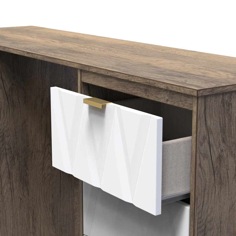 Dressing Table, White Matt/Vintage Oak