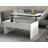 Modern White Coffee Table, 35.4 x 17.7 x 19.7 inches | 100% Melamine Coated Particle Board, Thickness: 0.7 inches | Sleek Design with 11.0-inch Leg Height | Perfect for Living Room and Contemporary Décor-99760493