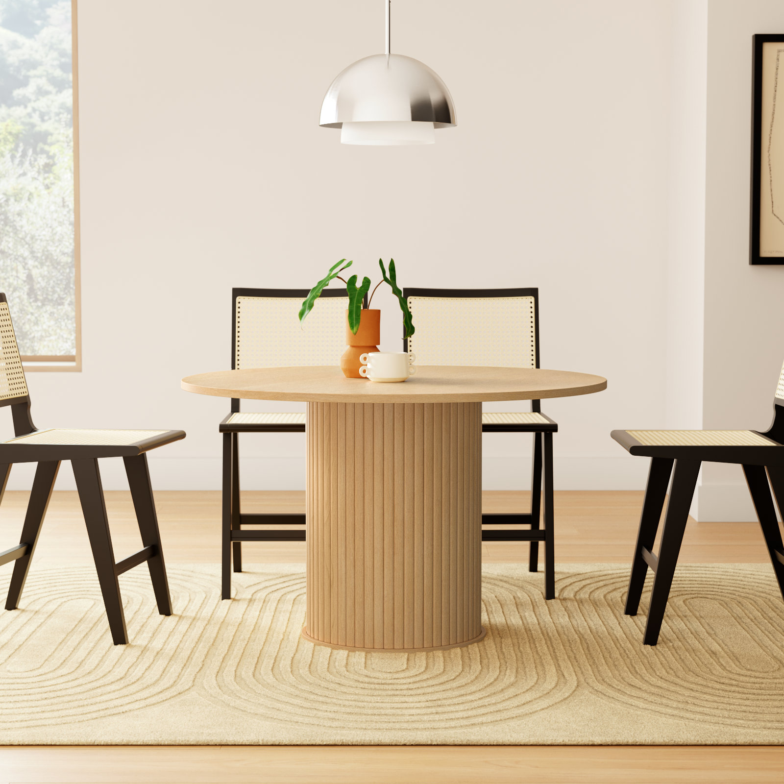 Iris 47" Oak Dining Table, Natural Oak