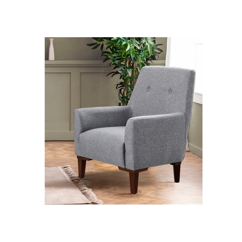 Fauteuil à oreilles, Brun, Mélange de polyester gris Nampreet