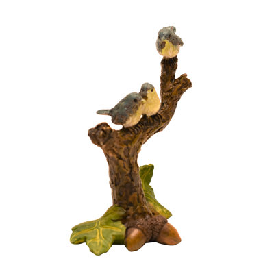 Figurine de jardin miniature fée, oiseau bleu