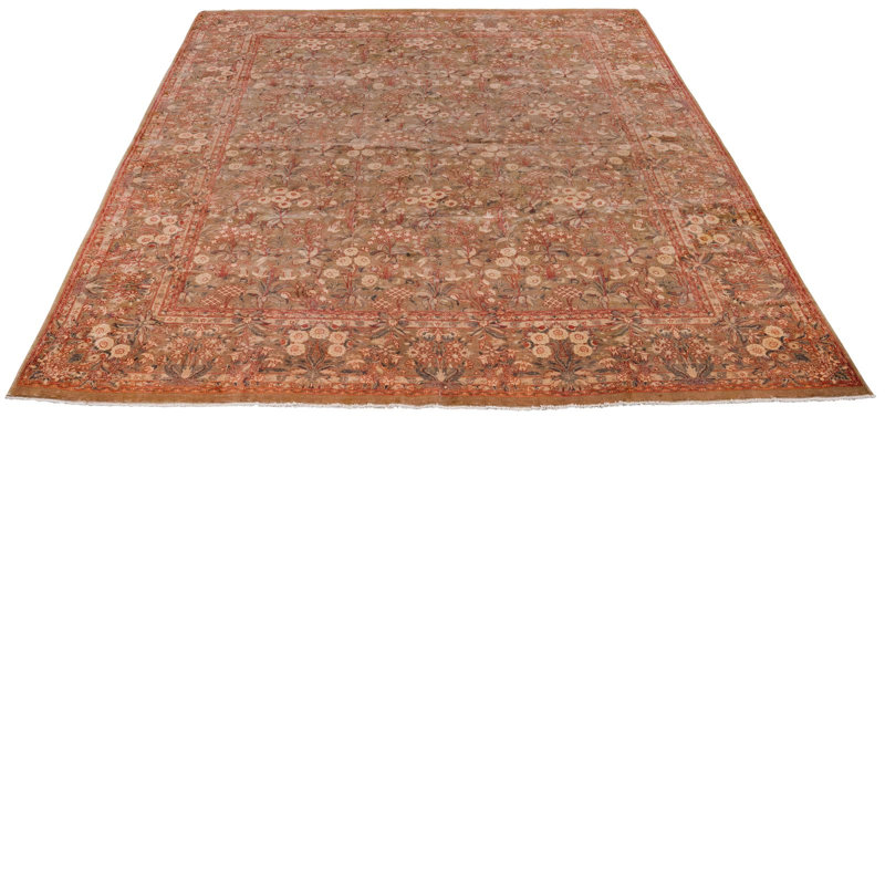 Tapis unique rouille de 7 pi 11 po x 10 pi 1 po des années 1990
