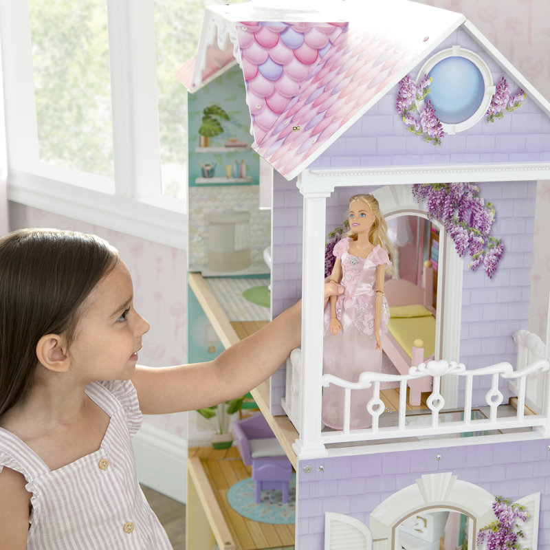 Maison de poupée Delta Children MySize - grande maison de poupée à 3 étages avec 7 pièces comprenant 12 accessoires