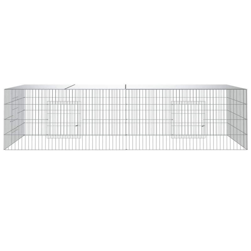 Rabbit Cage Silver Galvanized Iron Large Rabbit Cage Bunny Enclosure