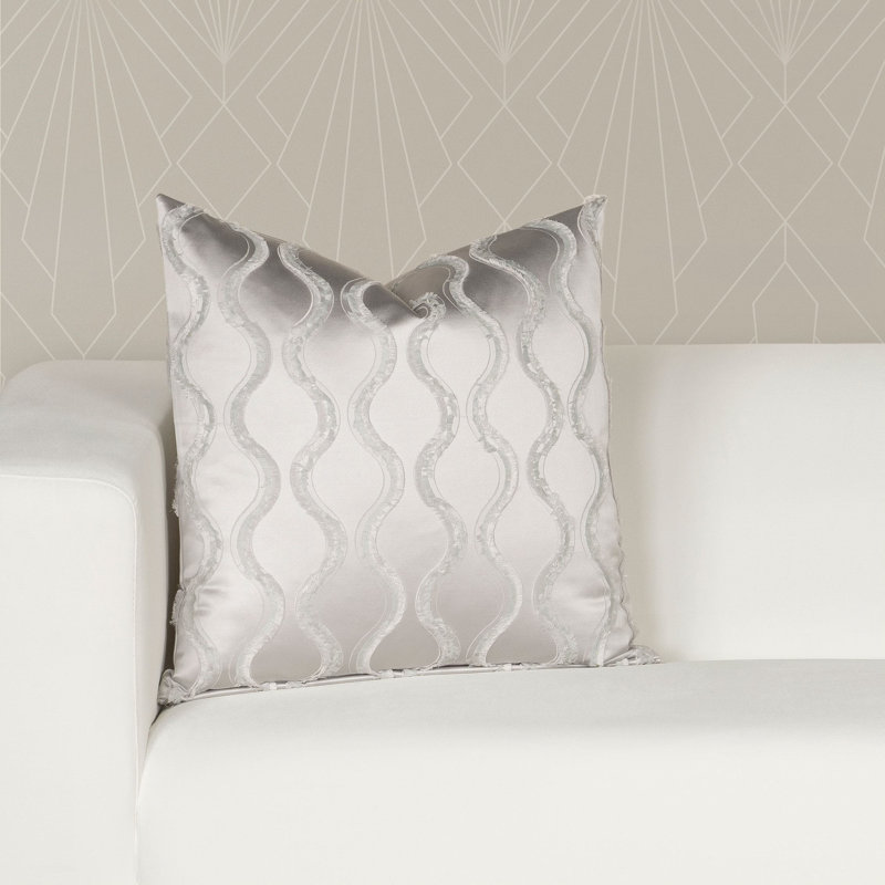 The Great Gatsby Full Swing Textured Throw Pillow Throw, 19" x 19", Silver