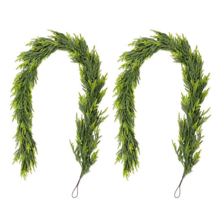 2-Piece 9Ft Christmas Greenery PE Dripping Garland