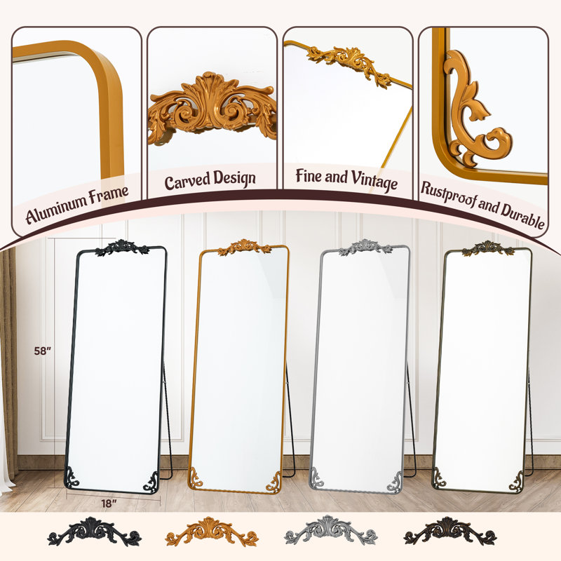 Miroir Ornately, Doré, 58 po x 18 po