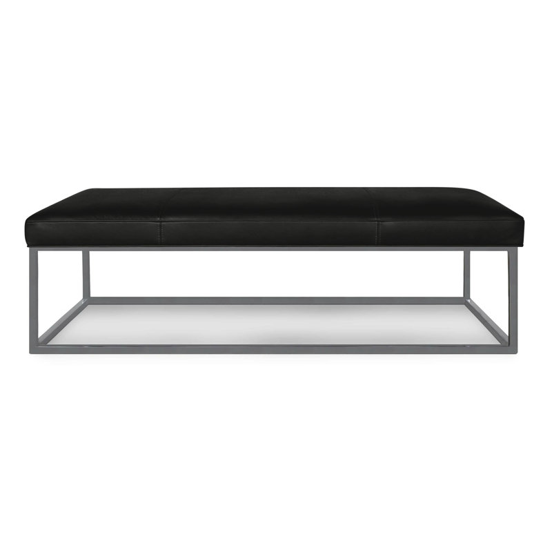 Repose-pieds de 62 po Morgan, Noir (doux au toucher), Laiton satiné