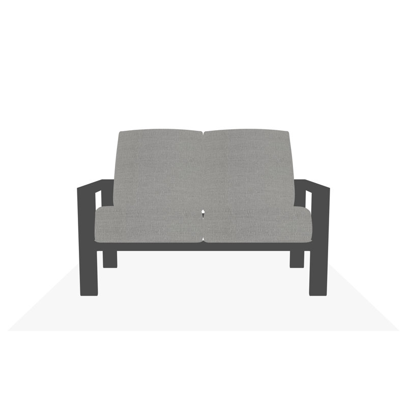 Causeuse Larssen, Toile de ramie nuage, Graphite