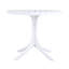 Summer - Table ronde moderne en plastique blanc - Table de salle à manger / table basse intérieure / extérieure de 36 pouces, table de patio légère en polypropylène résistant aux intempéries pour le jardin, la cour, la cuisine, le camping