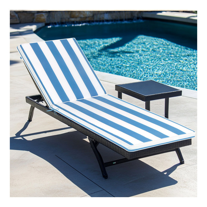 Ensemble de coussins de chaise longue pour l'extérieur, Bleu, 2