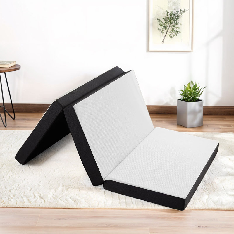 Surmatelas pliable en mousse à mémoire de forme 3 po Salaam, pour matelas de camping pliable avec housse lavable, Lit simple