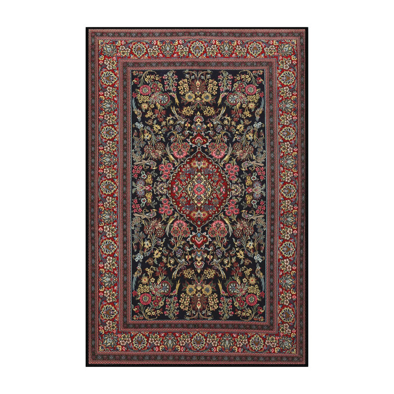 Tapis traditionnel brun / noir / beige Jordann, Rectangle 5 pi x 7 pi
