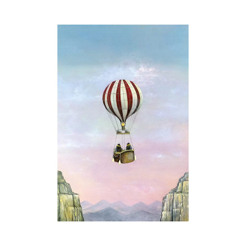 "Le départ" par Neil Thompson - peinture sur toile tendue, H 26 po x l 18 po x 1,5 po