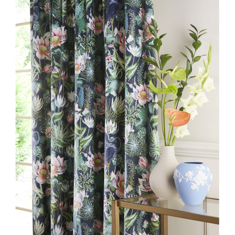 Waterlily Room Darkening Curtain Pair, 228 W x 228 D cm