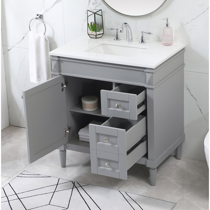 Ensemble de meuble-lavabo simple 32 po Readington, gris