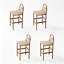 Chaise à dossier à lattes en noyer (lot de 4)-296821195-296821198
