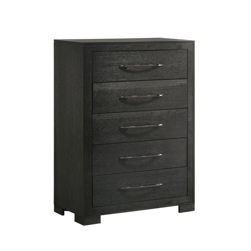 Latitude Run® Walla 5-Drawer Chest in Black