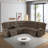 3 - Piece Stripe Fabric Reclining Sectional