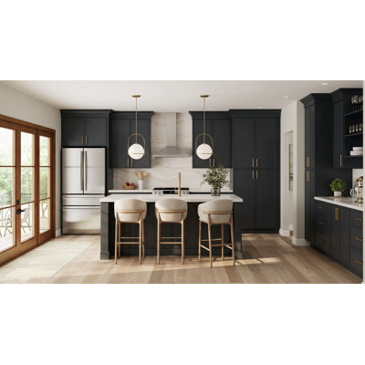 Gallery Express Alton Assembled 18 in W X 24 in D X 96 in H Pantry Kitchen Cabinet with Sft Close Left in Onyx