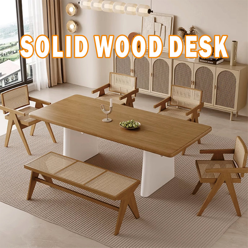 4 - Person Pine Solid Wood Solid Wood Top Double Pedestal Dining Set, 29.52"H x 62.99"L x 31.49"W