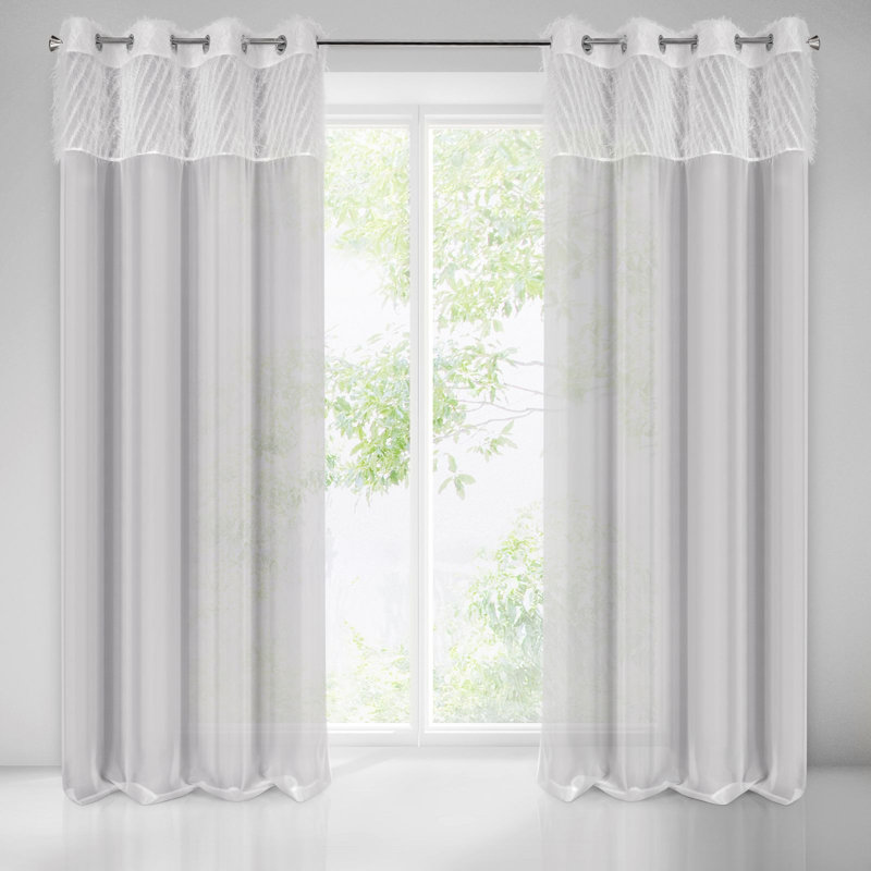 Carwell Semi Sheer Curtains Single Panel
