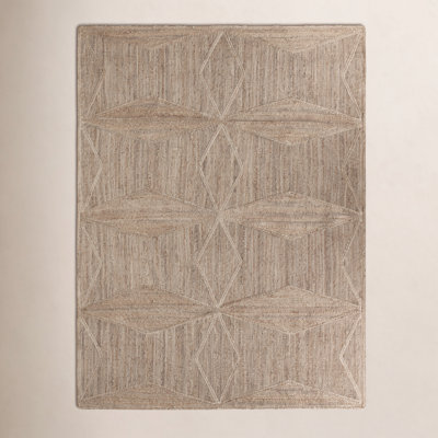 Knox Beige Hand-Woven Geometric Jute Rug