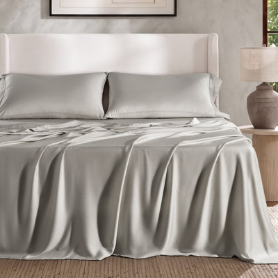 EverGrace 4-Piece Tencel Lyocell Sheet Set, Luxury Cooling Breathable Eucalyptus Bedding with 18 Inch Deep Pocket