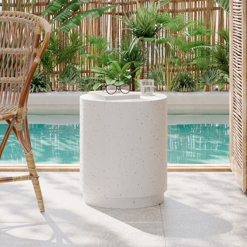 Table de bout d'extérieur pour terrasse, table d'appoint en béton