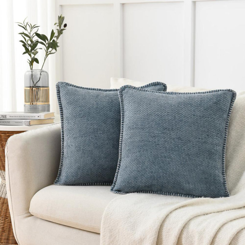 Housse de coussin Farmhouse, Marine, Carré de 24 po