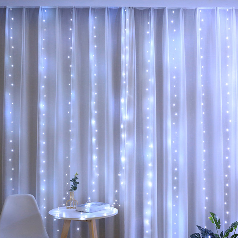 Pinesdale Indoor 300 - Bulb 118'' Plug-in LED Curtain String Light, White