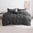 3 Pieces Duvet Cover Set, Stripe Washed Microfiber Comforter Cover with Zipper Closure - NTBAY-909899518-926475112