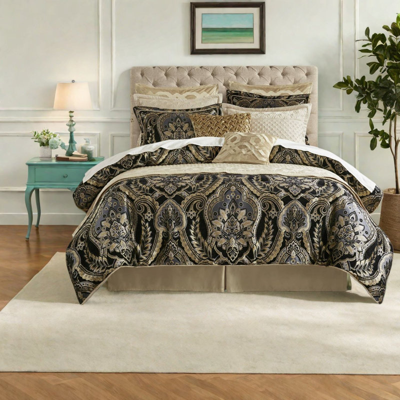 Premium Bedding Sets Queen Polyester Damask Jacquard For Modern Home