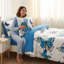 Ensemble de couvre-lit 3 pièces Blue Butterfly-129359466