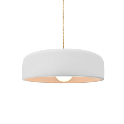 Radiance - luminaire suspendu 1 lumière Spire - bisque - laiton brossé - l 10 po x H 3,75 po - DEL dédiée - cordon torsadé beige