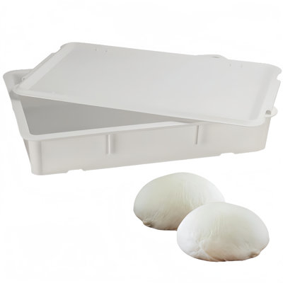 Boîte de preuve de pâte à pizza, plateau de pâte à pizza avec couvercle, plateau de pain rectangulaire fait maison avec spatule en silicone, récipient empilable, boîte à pain