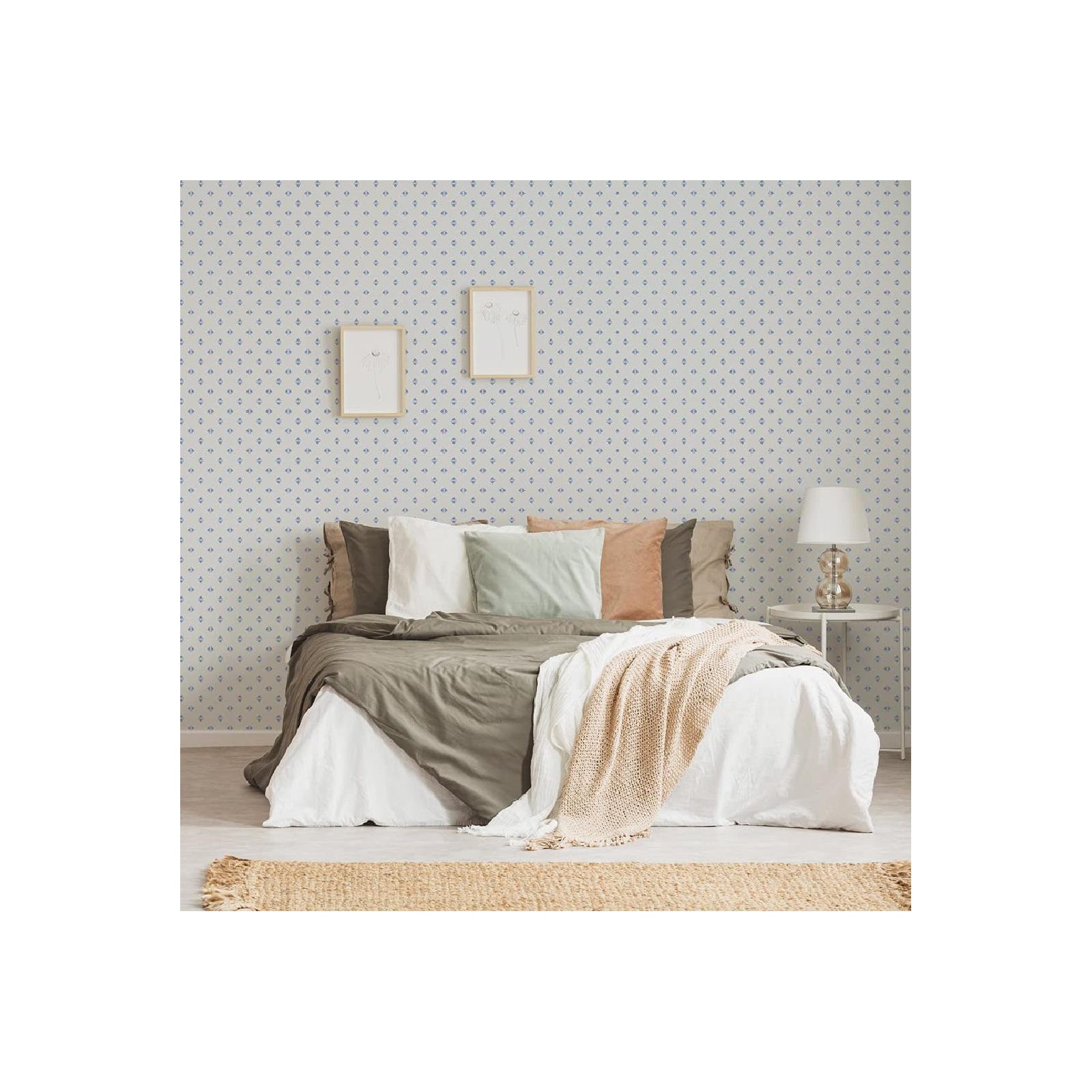 Gem Geo Peel and Stick Wallpaper, Sapphire Blue