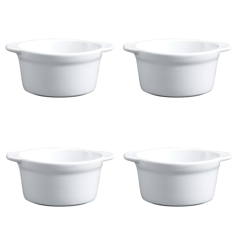 Martha Stewart Everyday 4 Piece 4 Inch Stoneware Ramekin Set In White