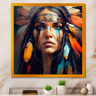 «Colorful Native American Woman VII», reproduction d'art sur toile