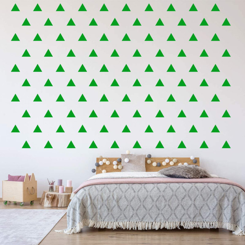 Décalcomanie murale triangles, H 2,63 po x l 3 po x p 0,5 po, Vert