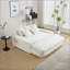 Sofas Couches Canapé paresseux en chenille 2 places pour le salon Family Time avec 5 coussins | Blanc neige | Chenille-998370174