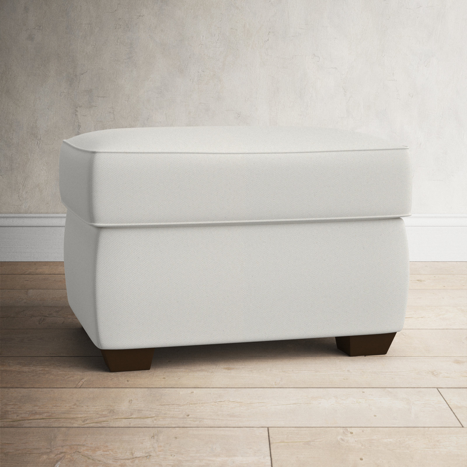 Gemi 29" Ottoman, Classic Bleach White