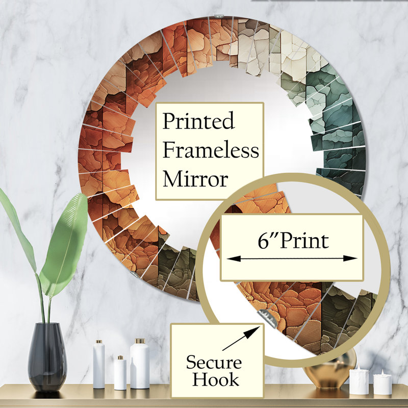 Rience - Miroir mural moderne rond, 32 po x 32 po