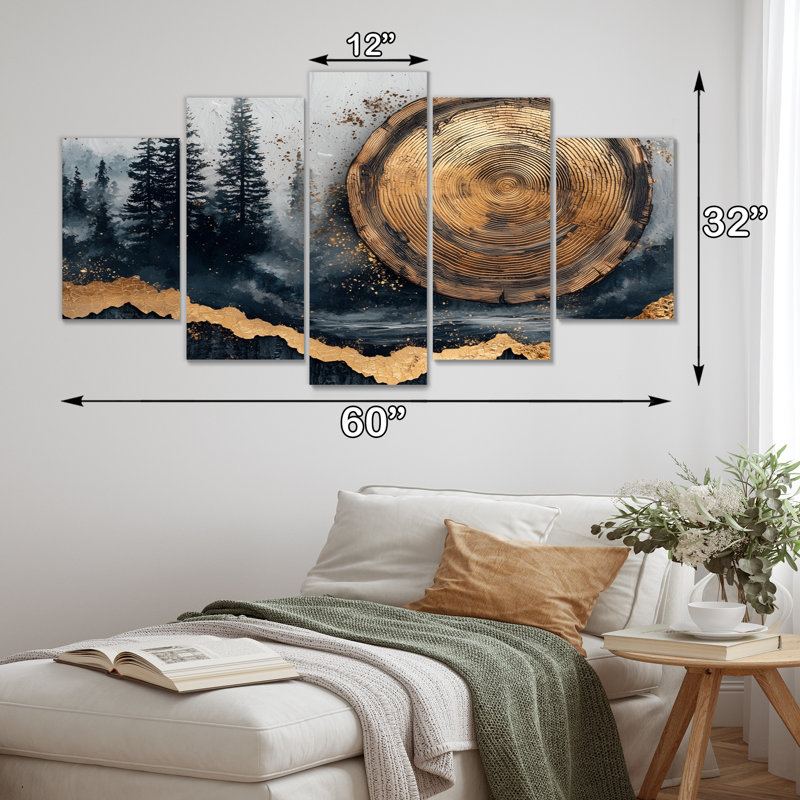 Falaise - Forest Wall Art - Traditional Wall Art Decor 5 Piece