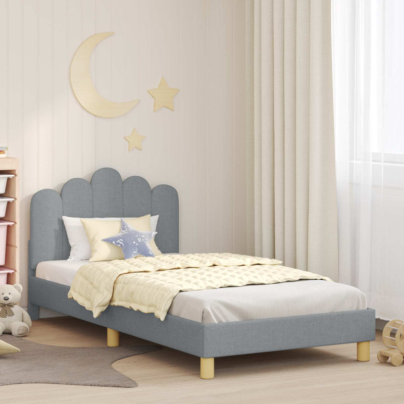 Bed Frame, European Single (90 x 200 cm), Light Grey