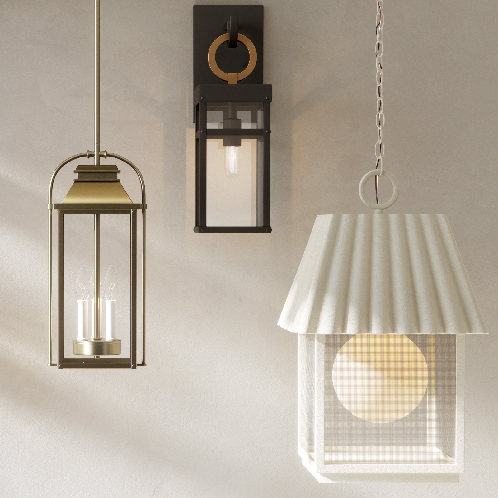 Amelia Glass Outdoor Wall Lantern, 18.5" H x 6" W x 7.25" D