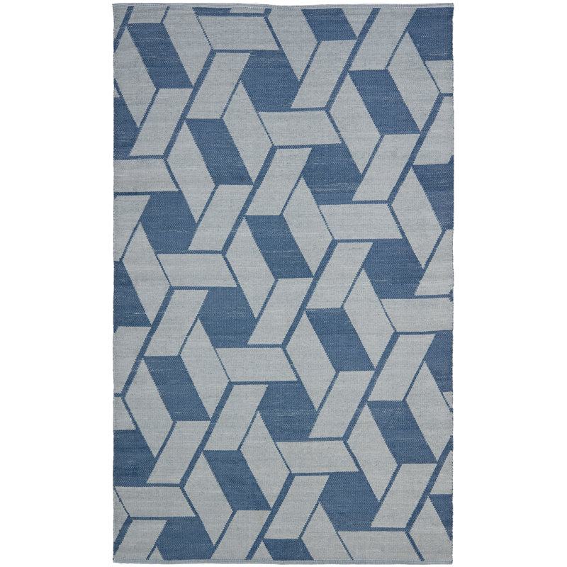Tapis à motif géométrique tissé à la main Durhurst, Tapis de couloir 2 pi x 12 pi