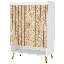 Armoire à chaussures 29,6 po en bois naturel et blanc avec portes, range-chaussures à 7 niveaux, armoire-87406608