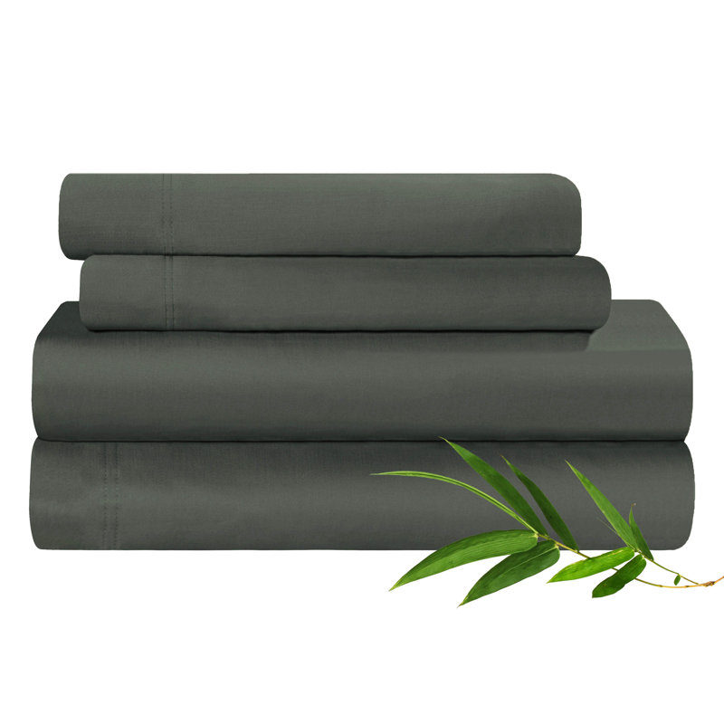 Blue Nile Mills 300 Thread Count Rayon From Bamboo Deep Pocket Bed Sheet Set, California King Sheet Set with 2 Pillowcases