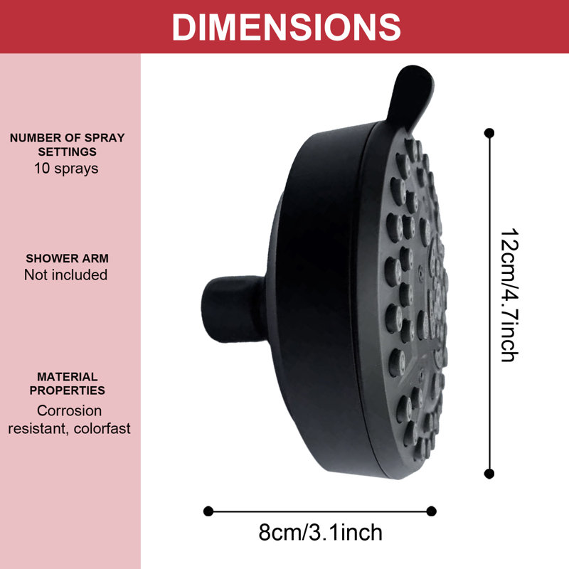 Adjustable Shower Head 1.8 GPM GPM, Matte Black